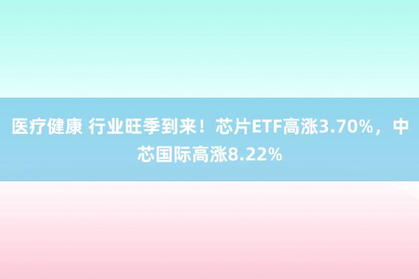 医疗健康 行业旺季到来！芯片ETF高涨3.70%，中芯国际高涨8.22%