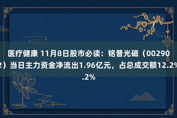 医疗健康 11月8日股市必读：铭普光磁（002902）当日主力资金净流出1.96亿元，占总成交额12.2%