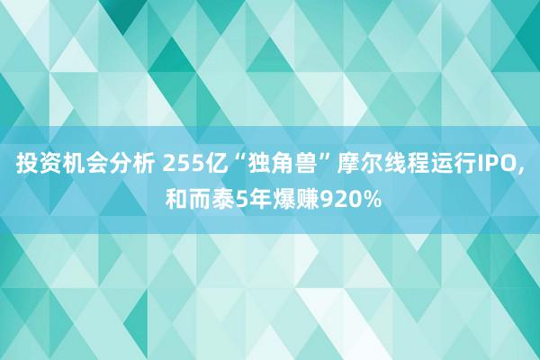 投资机会分析 255亿“独角兽”摩尔线程运行IPO, 和而泰5年爆赚920%