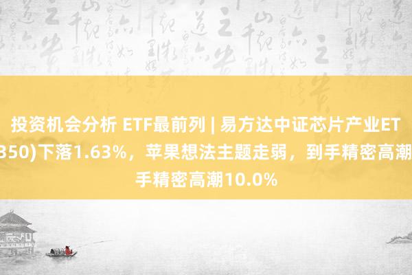 投资机会分析 ETF最前列 | 易方达中证芯片产业ETF(516350)下落1.63%，苹果想法主题走弱，到手精密高潮10.0%