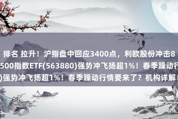 排名 拉升！沪指盘中回应3400点，利欧股份冲击8连板，好彩头的中证A500指数ETF(563880)强势冲飞扬超1%！春季躁动行情要来了？机构详解！