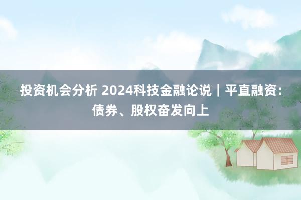 投资机会分析 2024科技金融论说｜平直融资：债券、股权奋发向上